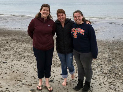 Susan Parks, Julia Dombroski and Julia Zeh during a research trip to Massachusetts