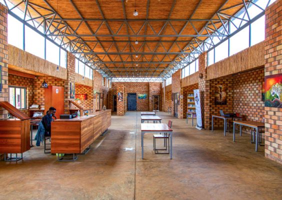 interior of award-winning Learning and Sports Center in Masoro, Rwanda