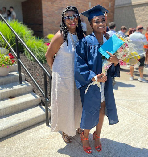 Monique Frost and Kahmani Irons at Solvay High School's graduation