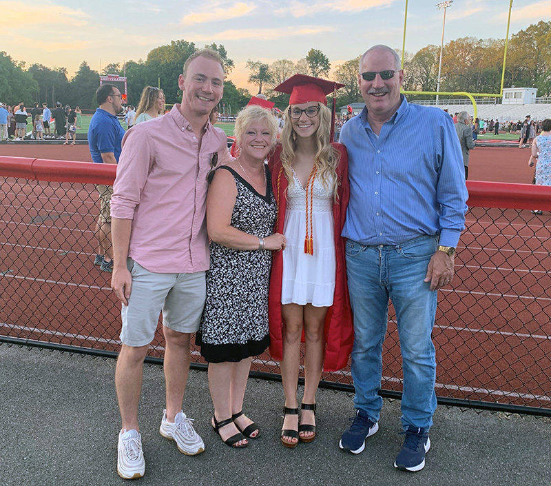 the Jasmin family celebrates their daughter Katelyn's high school graduation
