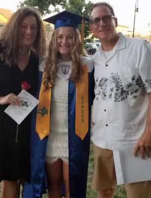 Holly, Morgan and Michael Kingdeski at Morgan's high school graduation