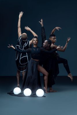 dancers in the Ailey II - Alvin Ailey American Dance Theater pose in various dance positions