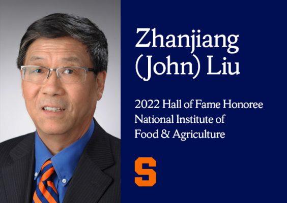[text] Zhanjiang (John) Liu 2022 Hall of Fame Honoree, National Institute of Food & Agriculture with John's headshot