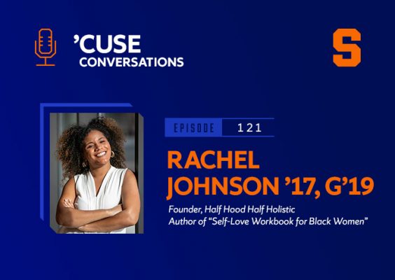 Rachel Johnson headshot on the 'Cuse Conversations podcast
