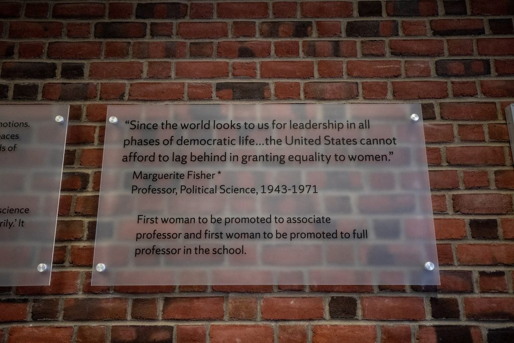 a plaque with a quote from Marguerit Fisher