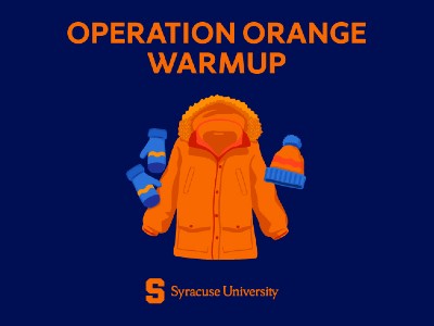 Operation Orange Warmup graphic--coat, hat and mittens