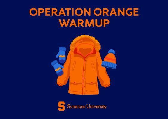 Operation Orange Warmup graphic--coat, hat and mittens