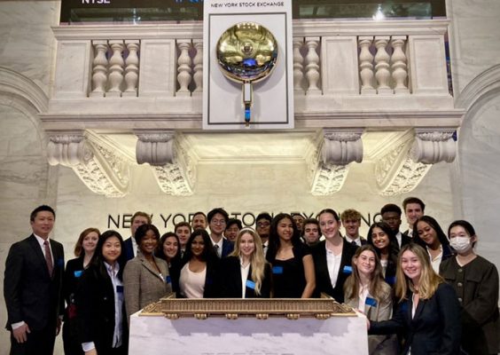 students at New York Stock Exchange
