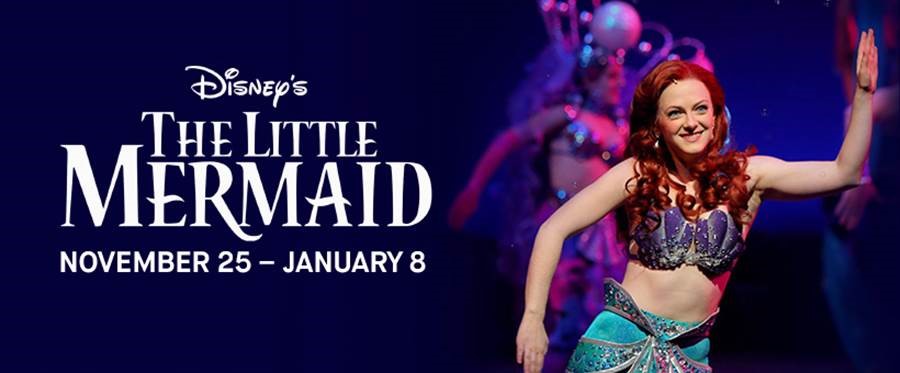 splash graphic for "Disney's The Little Mermaid" production at Syracuse Stage