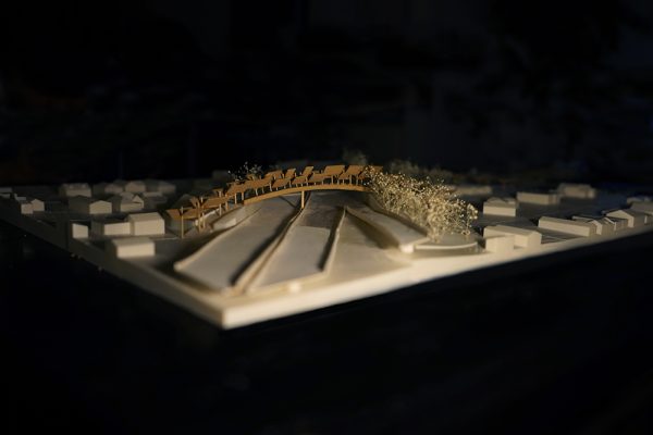 architectural model of "Between the Land and Memory"