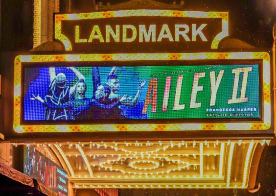 marquee sign with Ailey II performance graphic