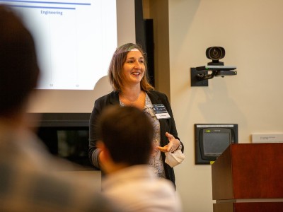 Professor Lisa Manning giving a presentation
