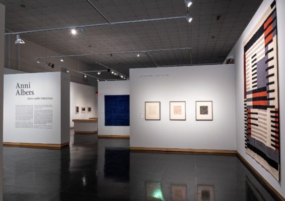 exhibits on wall in a museum