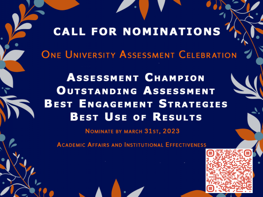 Call for nominations One University Assessment Celebration.