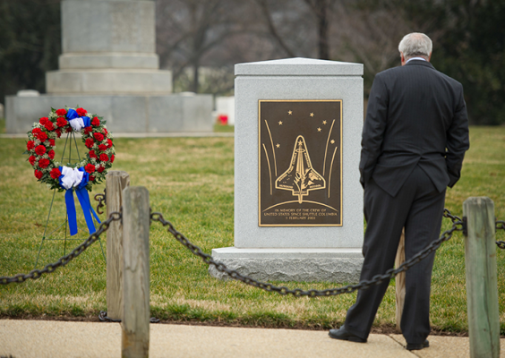 Sean O'Keefe at Columbia Memorial at Arlington National Cemetery