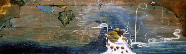 mixed media painting titled "On Coexistence" by Jessica McGhee