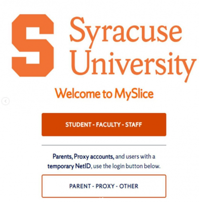 Syracuse University Welcome to MySlice portal