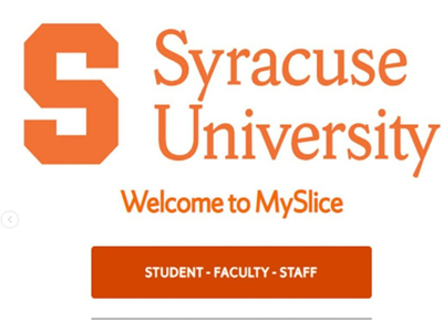 Syracuse University MySlice portal for students, faculty and staff.