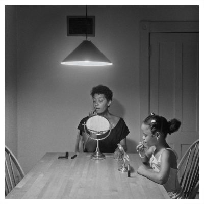 "Untitled (Woman and Daughter at Table with Makeup)" by Carrie Mae Weems