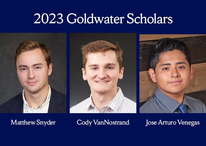 3 Students Awarded Prestigious Goldwater Scholarship