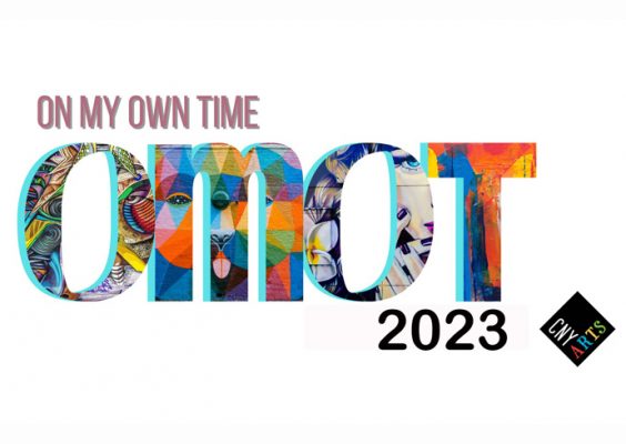 graphic that says "On My Own Time OMOT2023" with the CNY Arts logo