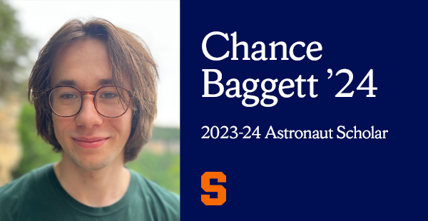 Physics and Mathematics Major Chance Baggett ’24 Named an Astronaut Scholar
