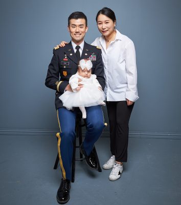 portrait of Bong Chi with his wife and daughter