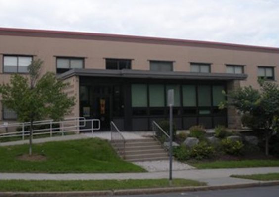 Exterior of the building where Syracuse University's exam-scoring services are relocating to.