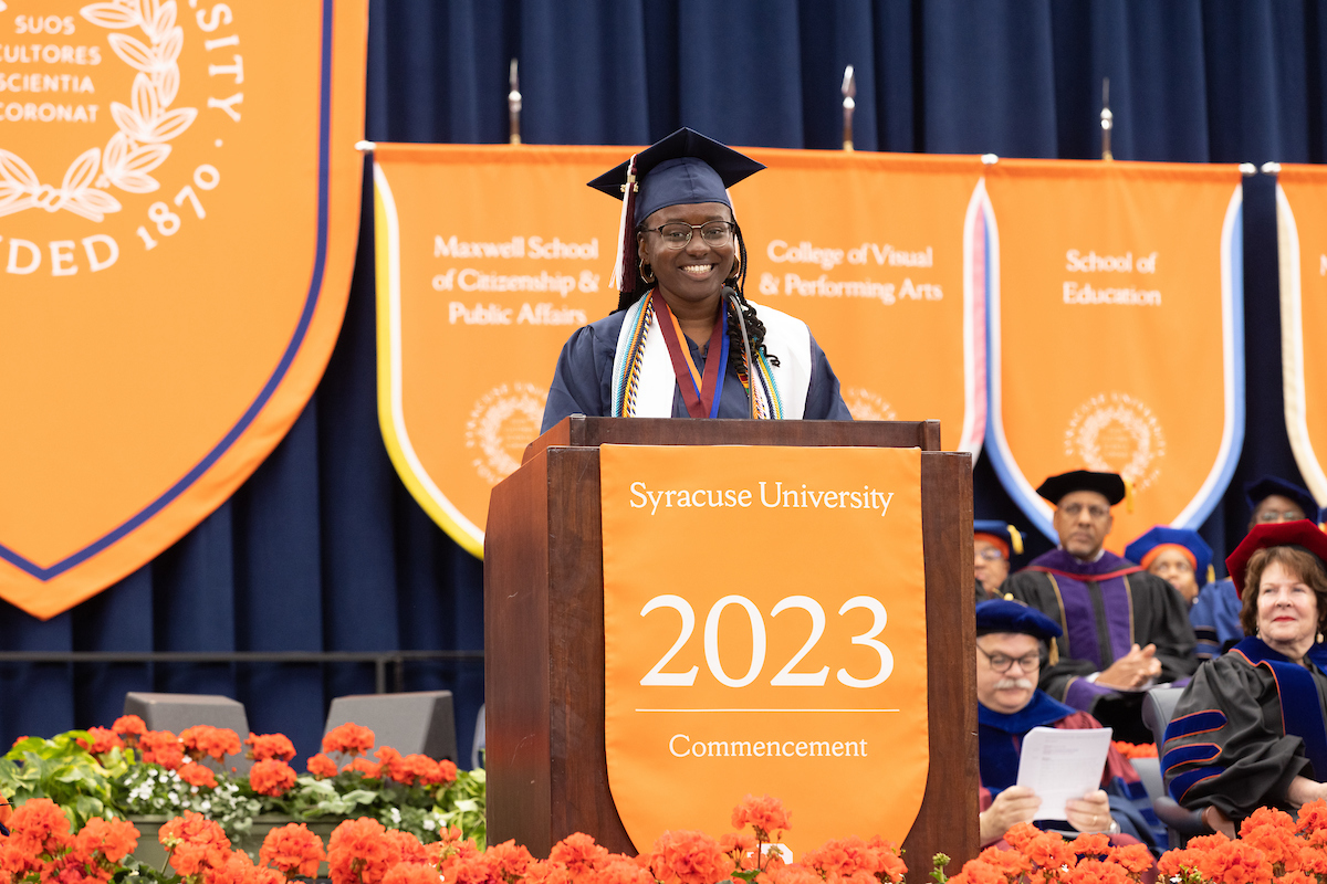 Chelsea D. Brown addresses graduates at Commencement 2023