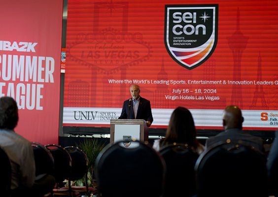 Sport Management founding Director and Chair Michael Veley at SEI-Con announcement