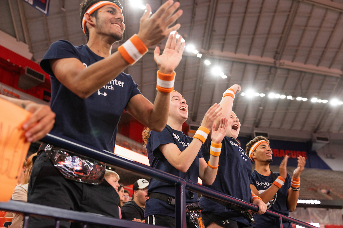 students cheering in the Dome