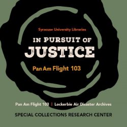 image of a poster that says "In pursuit of Justice"