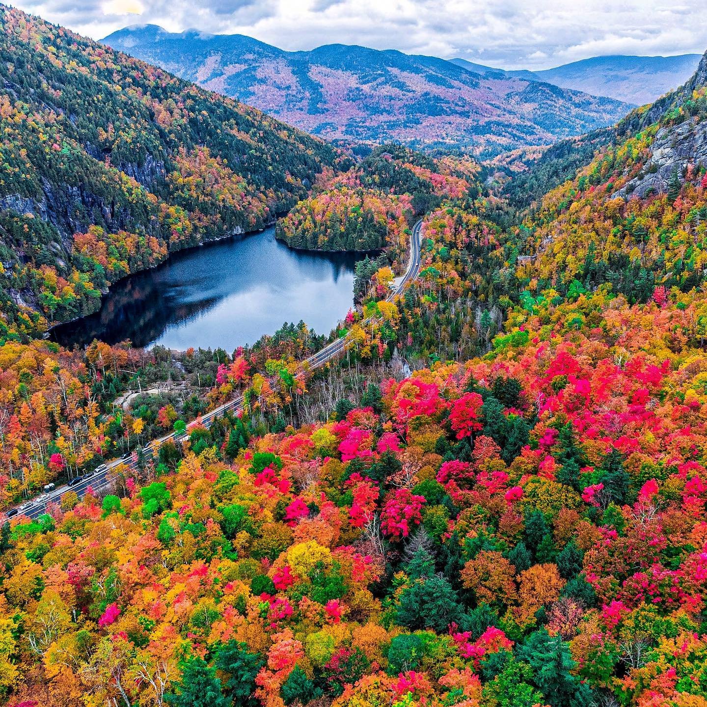 Fall colors changing in the mountains. 