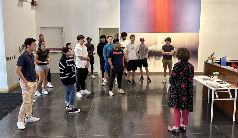 students on a tour of a museum
