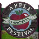 LaFayette Apple Festive Sign with an apple in the middle