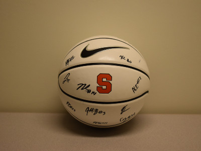 Autographed volleyballs for charity sports auction