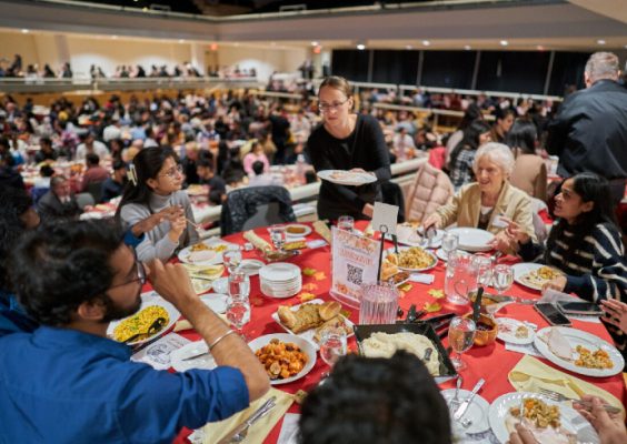 Dinner is served at the 39th Annual International Thanksgiving Dinner
