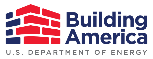 Building American U.S. Department of Energy Logo with blue and red bricks.