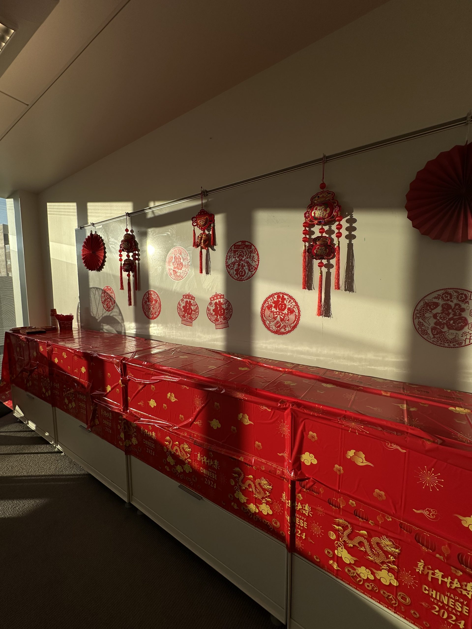 Room decorated with Chinese New Year decorations