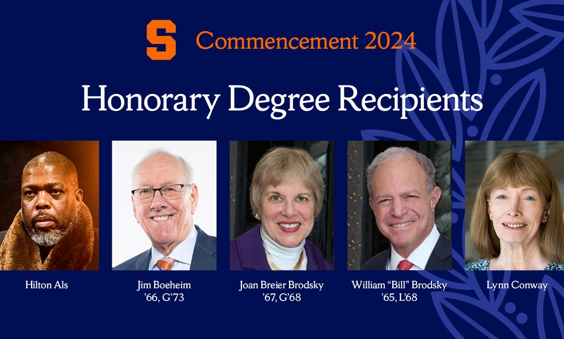 5 Honorary Degrees to Be Presented at 2024 Commencement