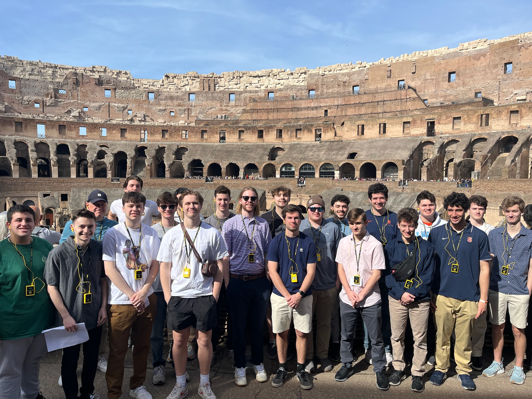 Sport analytics students tour the Colosseum in Rome on Spring 2024 trip.