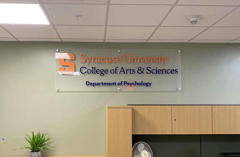 Syracuse University College of Arts and Sciences Department of Psychology sign