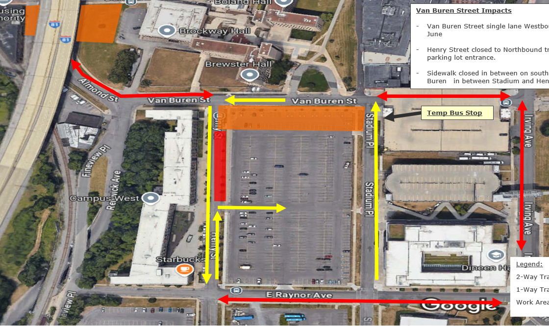 Temporary Closure of Eastbound Lane of Van Buren Street Begins Saturday