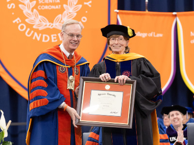 Chancellor Kent Syverud and Honorary Degree Recipient Lynn Conway