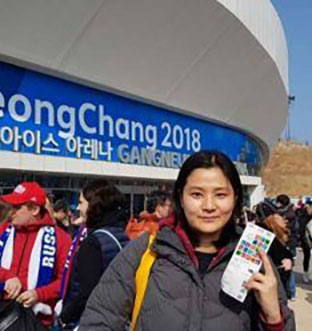 Jamie Kim outside stadium