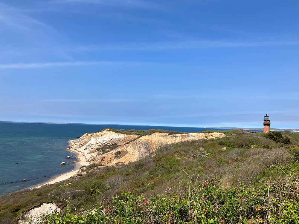 ocean view from the cliffs in Martha's Vineyard