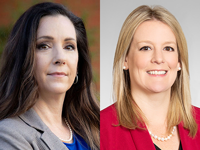 Side by side headshots of two women