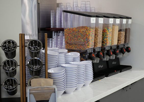 A cereal bar available at Orange dining center