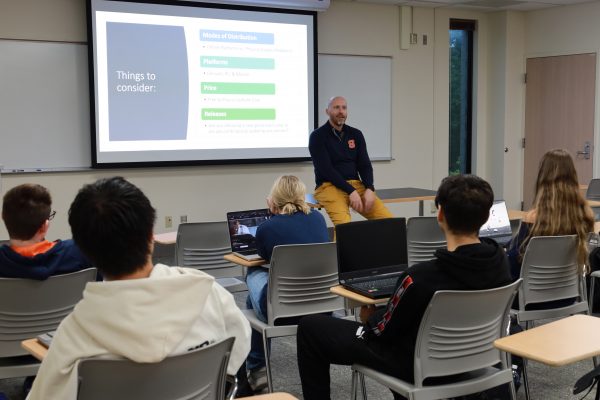 Esports Director Joey Gawrysiak teaching in class.