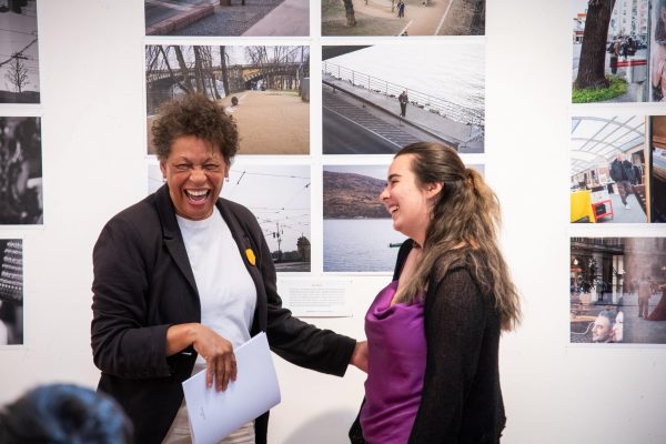 Carrie Mae Weems with student in Florence